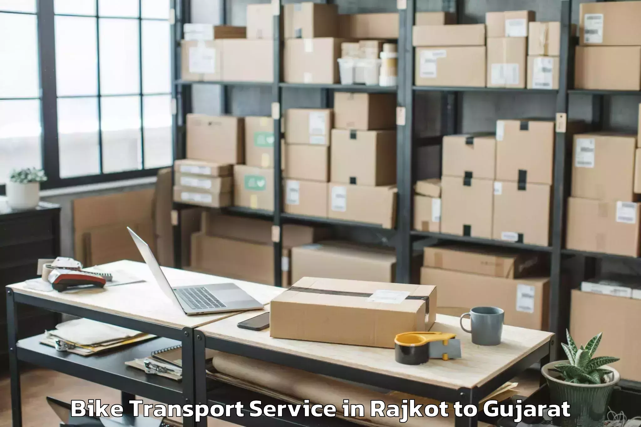 Professional Rajkot to Dhasa Bike Transport